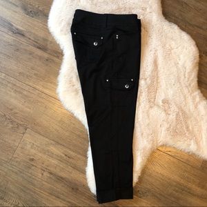 Like New WHBM Black Crop Cargo Utility Pants